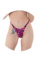 Bade-Stripstring Zebra pink