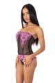 transparenten Bustier rosafarbener floraler Spitze