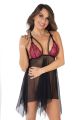 babydoll pizzo bordeaux e nero