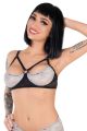 reggiseno mezza coppa grigio nero