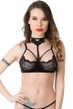 reggiseno balconcino con collo sganciabile raso e pizzo