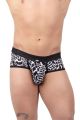 Herren Push-Up Slip Jungle Luxury Schwarz Weiß
